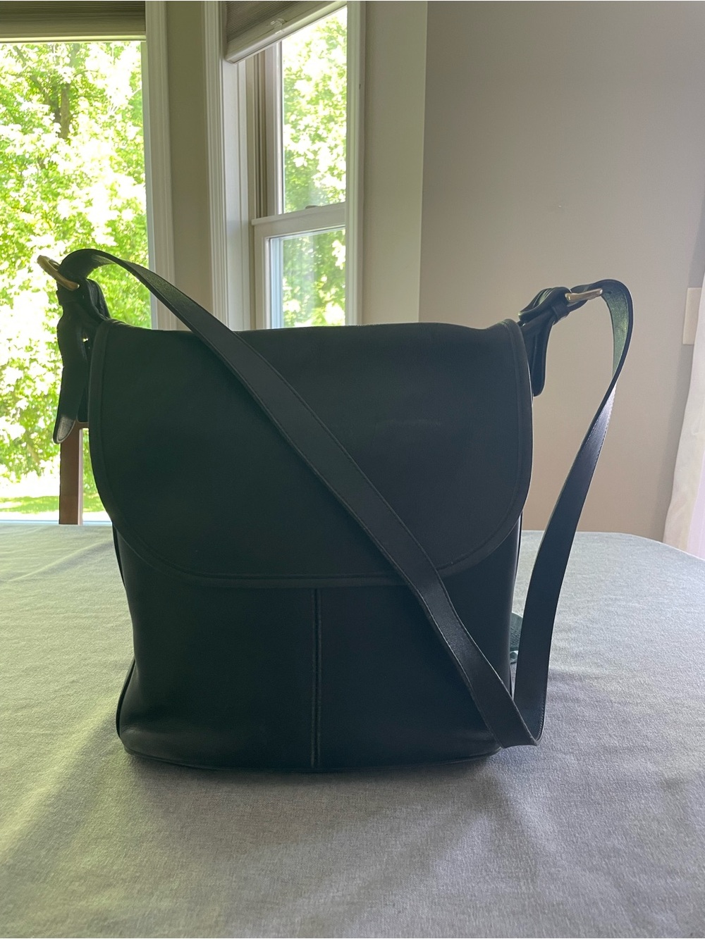Vintage Coach SoHo Whitney Black Leather Crossbody Shoulder Bag